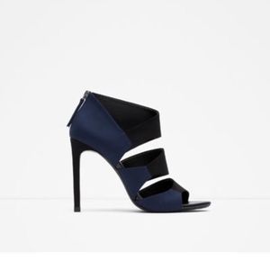 ZARA TWO-TONE STRAPPY HIGH HEEL SANDAL